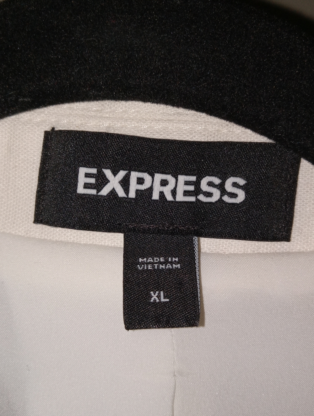 Express Ivory Open Linen Blend Blazer Stretch XL - Picture 3 of 4